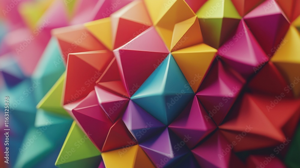 Poster abstract colorful geometric background with vibrant triangular shapes. (1)