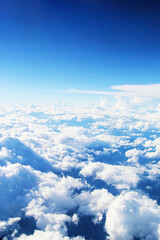 Sky View with White Cumulus Clouds