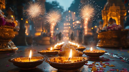 Celebration of lights festival grounds cultural event evening joy