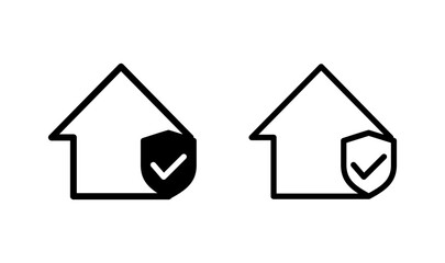 home insurance icon logo design. home protection sign and symbol