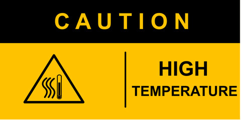 Fototapeta premium Caution sign high temperature vector design. to notify people about hot temperatures.