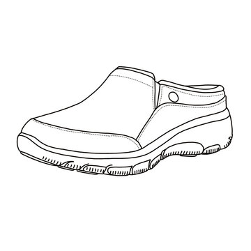black and white shoe outline clip art preview