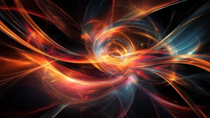 Obraz premium Abstract swirling fiery light energy artwork