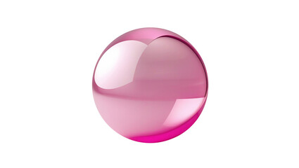 Shiny pink perfectly round cylindrical bubble, isolated, solid transparent background