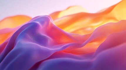 Obraz premium Abstract Draped Fabric in Warm Hues of Purple and Orange
