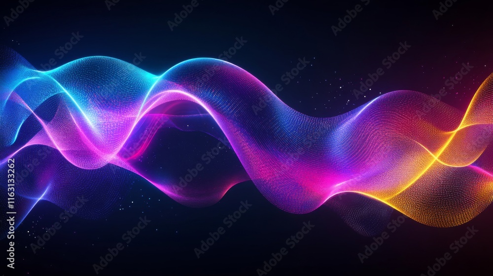 Poster Abstract Colorful Waves Flowing Dynamically Through Space