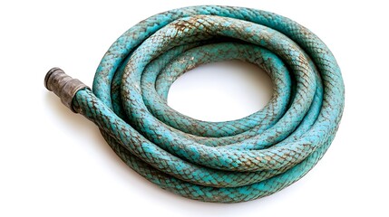 Old Weathered Garden Hose Coiled Tightly
