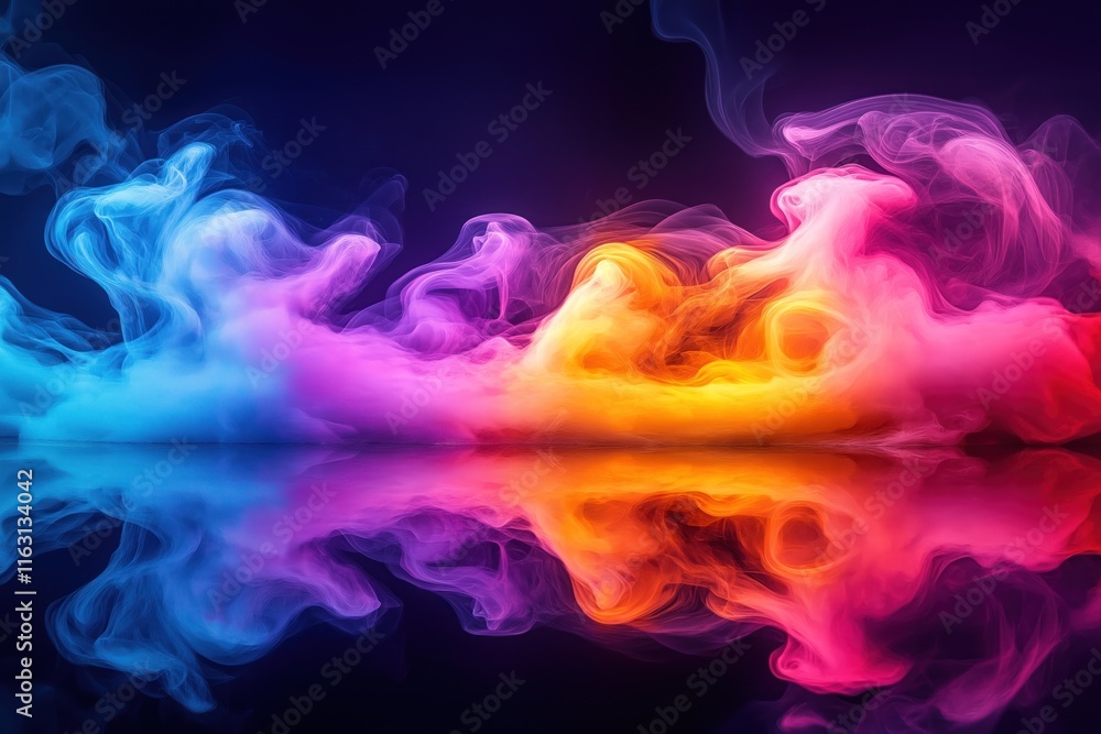 Aufkleber vibrant colorful smoke patterns create dynamic abstract design. colorful smoke forms unique shapes, 