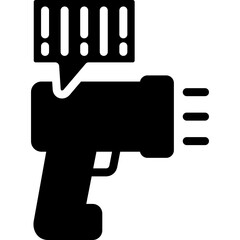 scanner icon illustration design with solid
