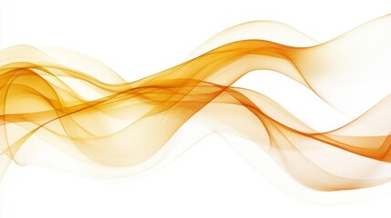 Fototapeta premium Abstract Golden Waves Flowing Gently On White