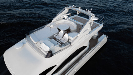 Experience the Luxurious White Yacht Gracefully Gliding on Serene and Tranquil Waters