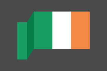 Ireland flag, The flag of Ireland, Flag of Ireland national country symbol illustration Vector, Rectangle Ireland flag illustration, Flat vector illustration
