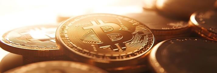 Cryptocurrency Coins: Digital Currency Close Up