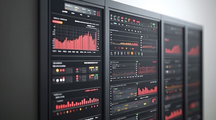 Data Visualization: Charts & Graphs Displayed on Monitors
