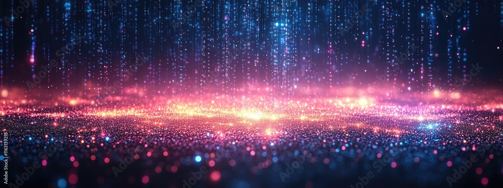 Aufkleber code tapestry: innovative wallpaper featuring flowing computer code, reflecting beauty of software s