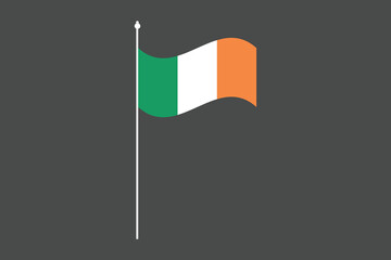 Ireland flag, The flag of Ireland, Flag of Ireland national country symbol illustration Vector, Rectangle Ireland flag illustration, Flat vector illustration
