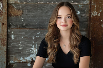 Fototapeta premium Jeune femme brune souriante
