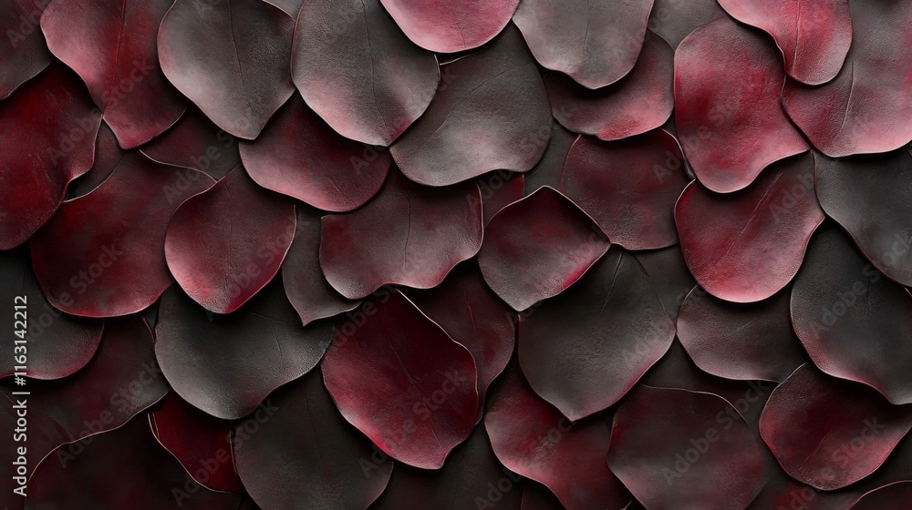 Poster Dark Red Petals Arranged In An Overlapping Pattern