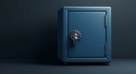 3D render of a blue safe