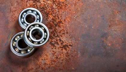 Obraz premium bearing, ball, machine, part, metal, iron, old, rust, repair, three, loaded, engineering