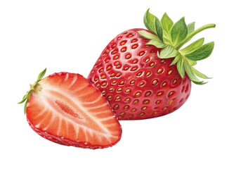 Juicy Red Strawberries Fresh, Ripe, Sweet, Delicious, Healthy Fruit