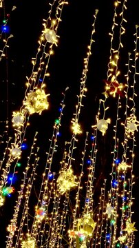 Vertical video of new years decorations