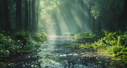 Obraz premium a beautiful course in the forest