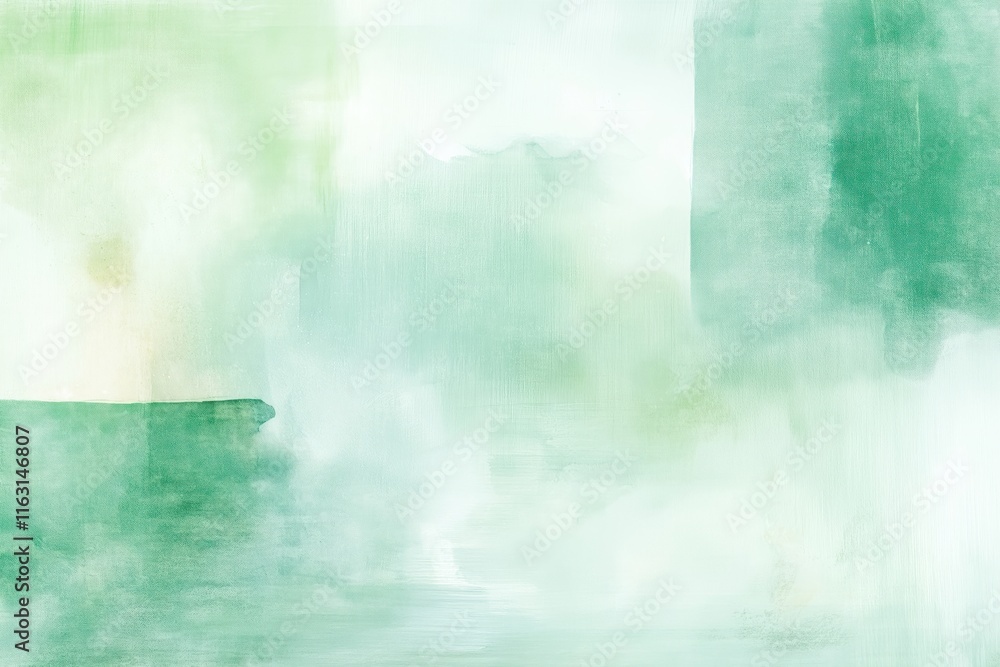 Poster abstract watercolor art background with soft green hues. dreamy colors, texture create serene atmosp