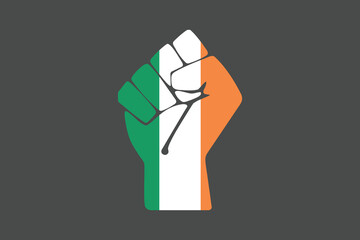 Peace for Ireland with flag, Flag of Ireland national country symbol illustration Vector, Rectangle Ireland flag illustration, Flat vector illustration
