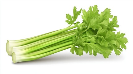fresh celery. celery on white background