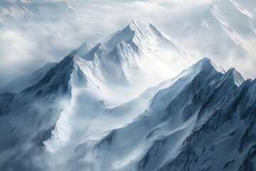 Majestic Snowy Mountain Peaks