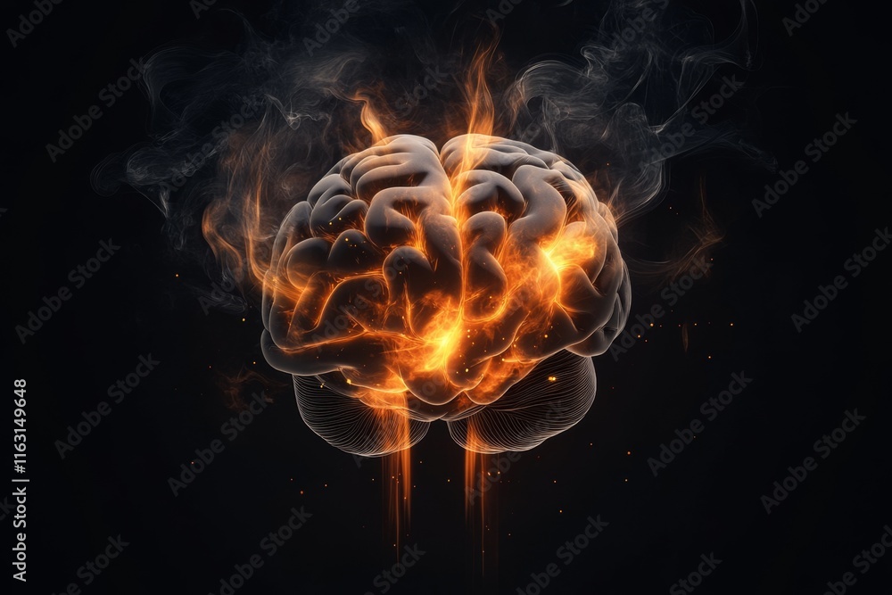 Poster a pixel art depiction of a glowing brain with animated neurons firing, representing intelligence in 