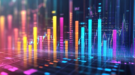A creative business strategy session with colorful sticky notes and holographic data charts 