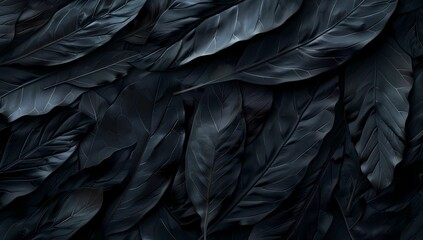 Fototapeta premium a black wallpaper with dark leaves