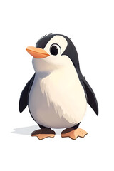 Obraz premium A cute, cartoon-style penguin character with a friendly expression.