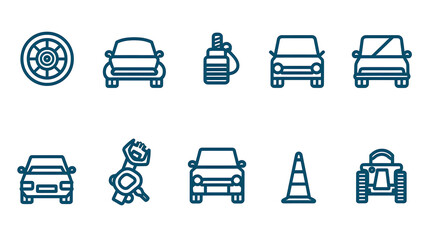 Auto repair shop icons.