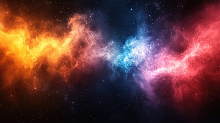 Fototapeta premium Vibrant cosmic nebula in deep space.
