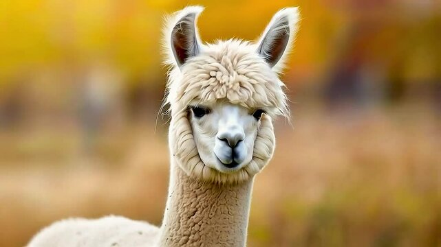a llama  with  a yellow and orange background