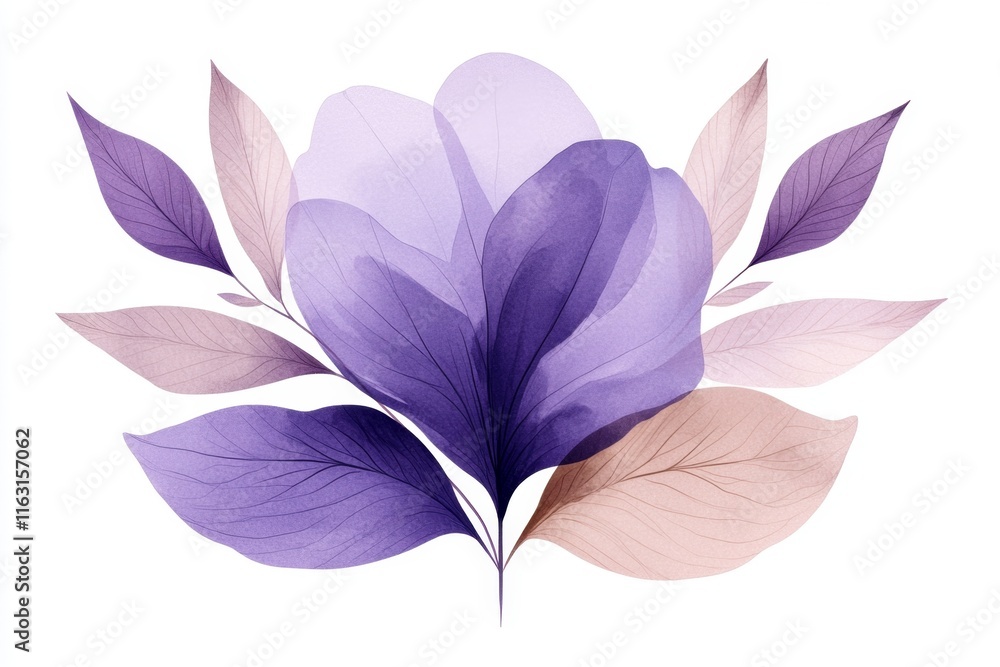 Poster A flat depiction of a single iris petal with clean lines and soft gradients