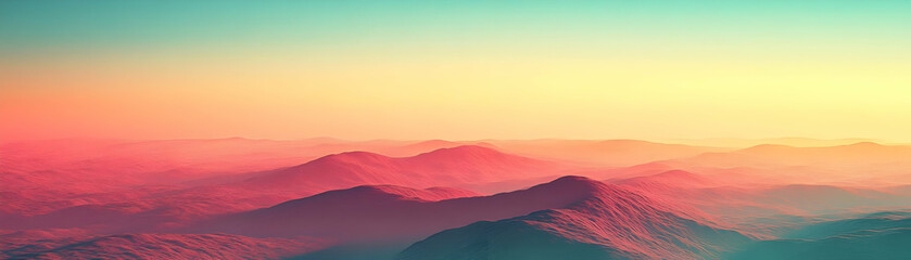 Sunset Mountainscape 3D Illustration