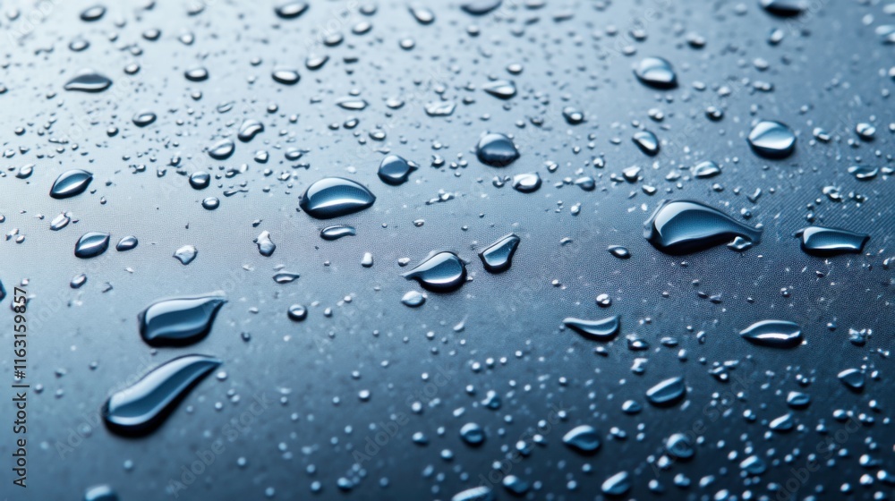 Aufkleber water droplets on dark surface reflecting light in a mesmerizing pattern creating a serene atmospher