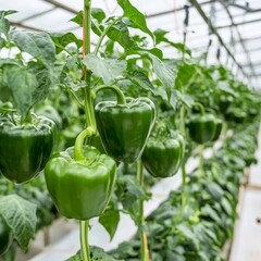 hydroponic green bell peppers cultivation