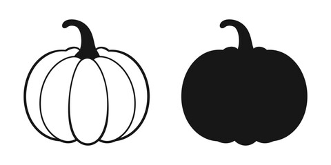 Pumpkin silhouette vector illustration.