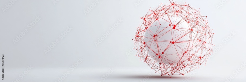 Poster global network connection 3d design on white background for campaign elements
