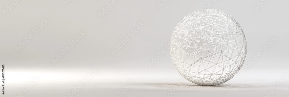 Poster global network connections in 3d design on white background with copy space for campaign.