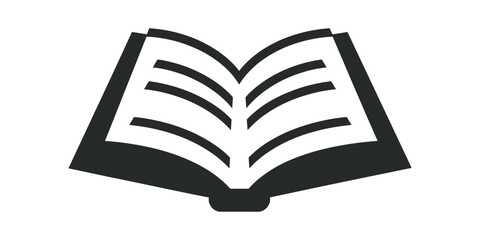 Book silhouette vector icon illustration.