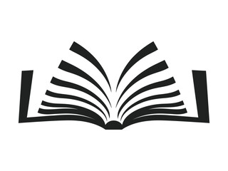 Book silhouette vector icon illustration.