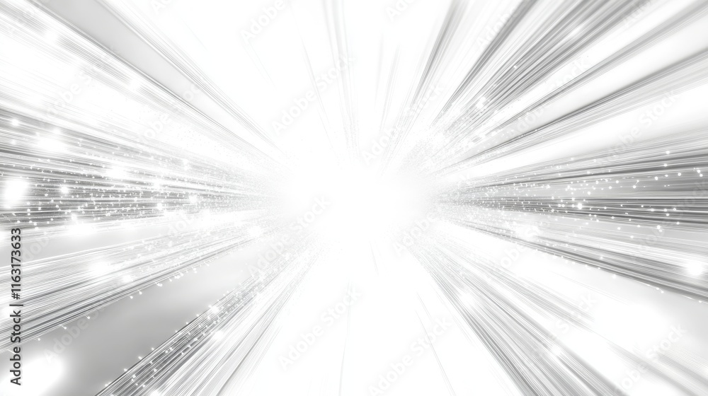 Poster illuminated futuristic network hubs converging - 3d render on white background