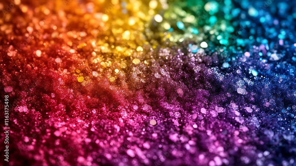 Wall mural rainbow glitter texture shimmering sparkle background