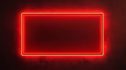 Red neon sign retro frame banner, creating a vintage look for promotions